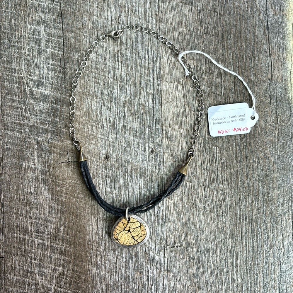 Silpada Necklace Laminated Bamboo in Resin